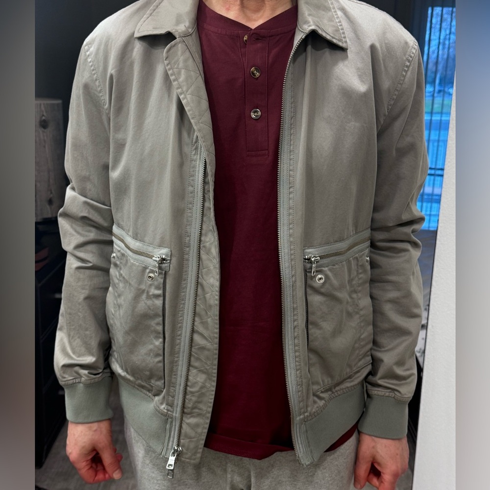 Armani Exchange Taupe Bomber Jacket